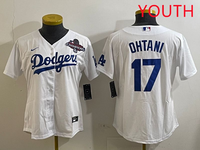 Youth Los Angeles Dodgers 17 Ohtani White Game 2025 Nike MLB Jersey style 3184